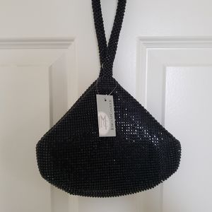 Jessica McClintock black sparkly wristlet